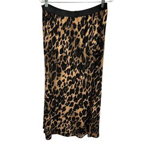 Hot n Hollywood Leopard Print Midi Skirt Elastic Waist Size Medium